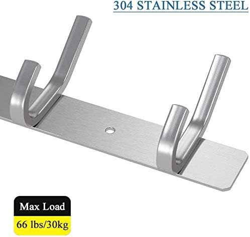 Dripex Coat Hook Rack Wall Mounted 304 Stainless Steel Hanger Heavy Duty Clothes Hat Holder (6 Hooks/8 Hooks)