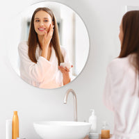 Dripex Frameless Bathroom Mirror, Wall Mounted Bathroom Mirror with Bevelled Edge & Pre-Drilled Holes for Dressing Room Bedroom Living Room