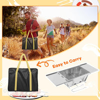 Dripex Portable Charcoal Grill BBQ Foldable Camping Stainless Steel Barbecue for Outdoor Picnic Travel Garden Beaches with Carrying Bag