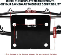 Dripex Basketball Rim 18'' (45cm) Full Size Replacement Outdoor Wall Door Mounted with All Weather Net Solid Steel 18 Inch