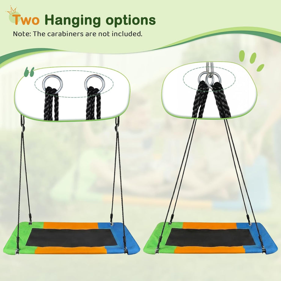 Dripex 150 x 80 cm Kids Nest Swing, Children's Swing Seat, Adjustable Hanging Tree Swings for Outdoor Backyard Garden, Oxford, 150 kg Capacity