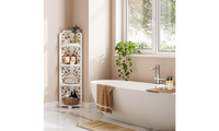 Dripex White Corner Shelf, Free Standing Shelf, Floor Storage Unit for Bathroom, Living Room or Bedroom