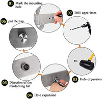 Dripex Coat Hook Rack Wall Mounted 304 Stainless Steel Hanger Heavy Duty Clothes Hat Holder (6 Hooks/8 Hooks)