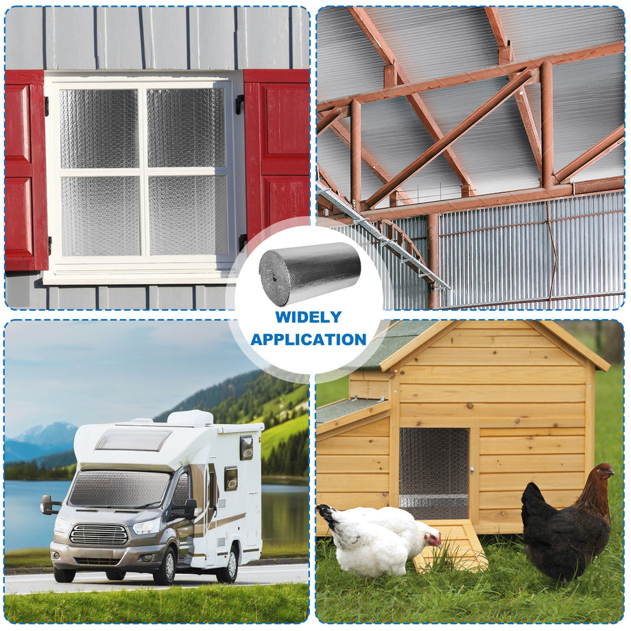 Dripex Double Aluminium Bubble Foil Insulation Loft Wall Boat Loft Caravan Home Wall Shed