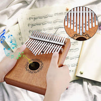 Dripex Kalimba 17 Keys Thumb Piano with Study Instruction and Tune Hammer, Finger Marimba Instrument for Music Lover Beginners(Mahogany)