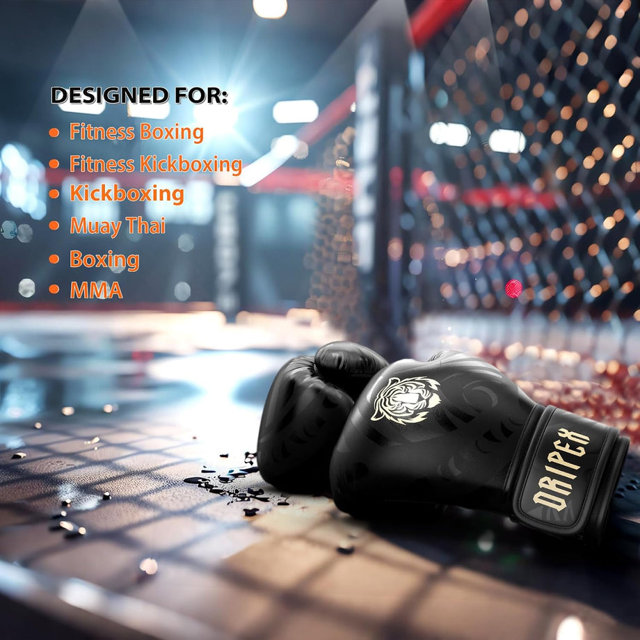 Dripex Boxing Gloves for Men Women Youth, Boxing Training Gloves | for Heavy Bag Workout, Muay Thai, Kickboxing, Sparring Punching（6 8 10 12 14 16oz）