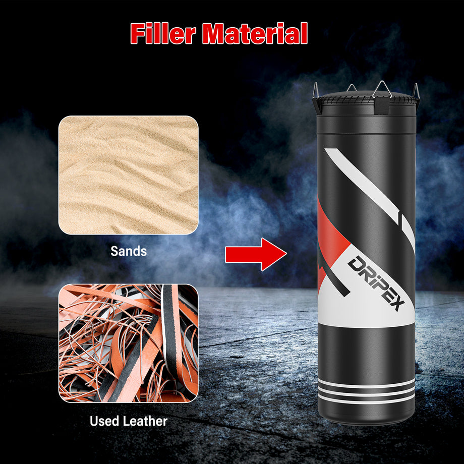 Dripex Punch Bag, 4FT Heavy Boxing Bag Set with Gloves, Hanging Punching Bag with 360° Swivel Hanging Chains - Punch Bags Equipment for Adults&Kids MMA Kickboxing Muay Thai Karate, Home Gym Training