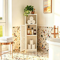 Dripex 3 Tier Bathroom Storage Cabinet White, 25W x 22D x 80H cm Waterproof Dustproof design, Compact Space-saving Size, Tool-free Disassembly, Free Standing