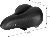 Dripex Gel Bike Seat - Comfort Universal Cycle Saddle Wide Cushion Pad Waterproof for Women & Men - Fits MTB/Road/Spinning Bikes