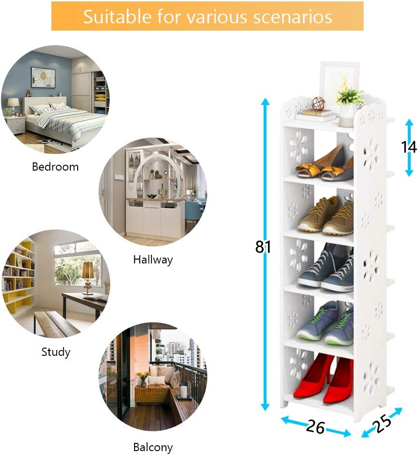 Dripex Shoe Rack Shoe Cabinet Storage Rack Bookshelf Shoe Organizer Free Standing Display Rack in Home Corridor Hallway and Corner