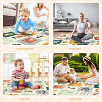 Dripex 177 × 148cm Baby Play Mat, Large Foam Crawling Playmat, Foldable Reversible Waterproof Non Toxic Portable Floor Mat with Letters and Numbers for Baby