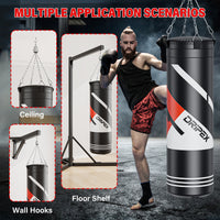 Dripex Punch Bag, 4FT Heavy Boxing Bag Set with Gloves, Hanging Punching Bag with 360° Swivel Hanging Chains - Punch Bags Equipment for Adults&Kids MMA Kickboxing Muay Thai Karate, Home Gym Training