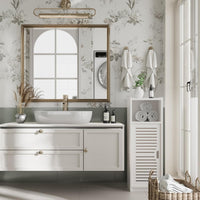 Dripex 3 Tier Bathroom Floor Cabinet, 25W x 22D x 80H cm, Free Standing Shelf Unit, White Storage Cabinet with Door for Bathroom or Bedroom (Big Door)