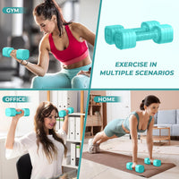 Dripex Adjustable Dumbbells Weight Set 2.5kg 5kg Dumbbell Pair 4-in-1 | Dumbbells Set Women Men, Sold as a Pair, Non-Slip Handle, Home Gym Fitness, Pink Blue Green Purple Yellow Black