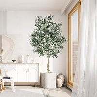 YOLEO 4FT/5FT/6FT/7FT Artificial Olive Tree, Faux Olive Silk Tree Indoor, Lifelike Fake Plant for Living Room Bedroom Balcony Corner Office Decor
