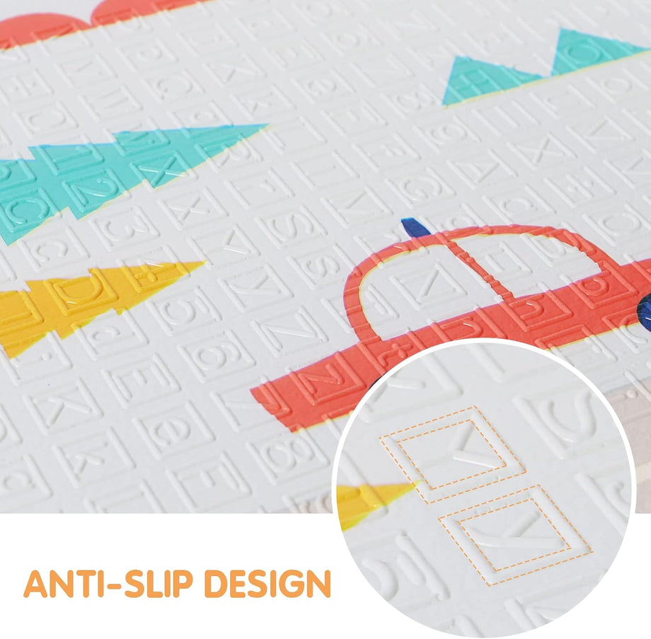 Dripex Baby Play Mat, 197 × 177 × 1cm Foldable Foam Playmat for Floor, Soft Waterproof Reversible Floor Crawling Mat for Babies Toddlers Infants Kids, Indoor Outdoor Use