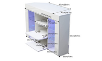 Dripex 100cm Corner TV Unit, High Gloss TV Stand with RGB Lights & Storage, Cabinet for 32–50'' TVs, White