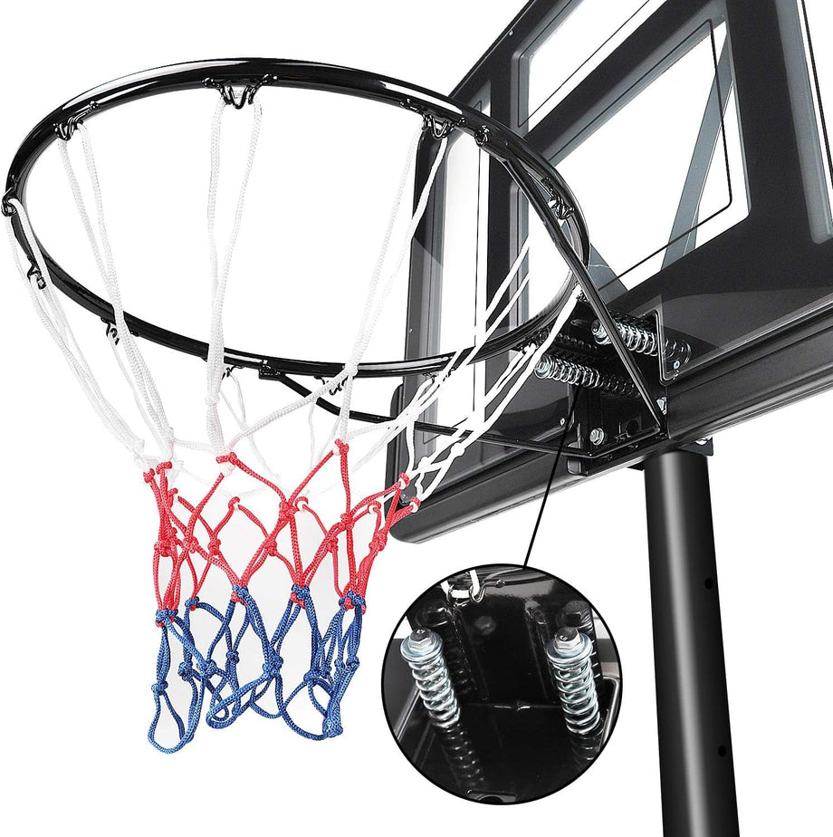 Dripex Portable 10FT Basketball Backboard Hoop Net Set Professional Outdoor Basketball Stand with Wheels for Adults and Children, Adjustable Height 2.3m-3.05m