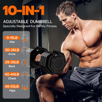 Dripex Adjustable Dumbbells 55lbs Dumbbell Weights Pair for Men | Quick-Adjust Non-Slip Handle, Fast Weight Set for Saving Place, Home Gym Fitness Training, Safety Locking Mechanism