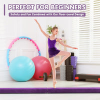 Dripex 7FT Folding Gymnastics Balance Beam Kids Training Beam Faux Suede for Home Gym Exercise
