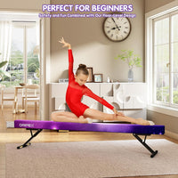 Dripex Adjustable Gymnastic Balance Beam 244cm, Kids Training Equipment | Height Adjustable, Soft Material, Non-Slip, Comfortable, Stable, Safe, Ideal for Home Gym, Practice and Training