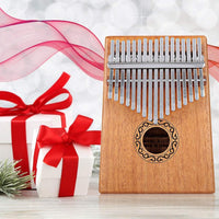Dripex Kalimba 17 Keys Thumb Piano with Study Instruction and Tune Hammer, Finger Marimba Instrument for Music Lover Beginners(Mahogany)