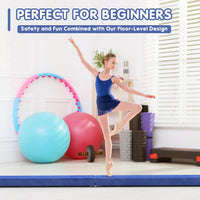 Dripex 7FT Folding Gymnastics Balance Beam Kids Training Beam Faux Suede for Home Gym Exercise
