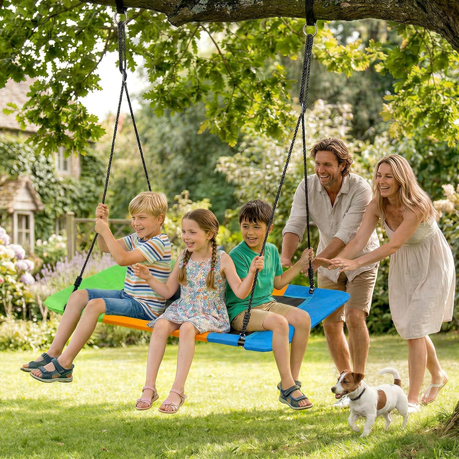 Dripex 150 x 80 cm Kids Nest Swing, Children's Swing Seat, Adjustable Hanging Tree Swings for Outdoor Backyard Garden, Oxford, 150 kg Capacity