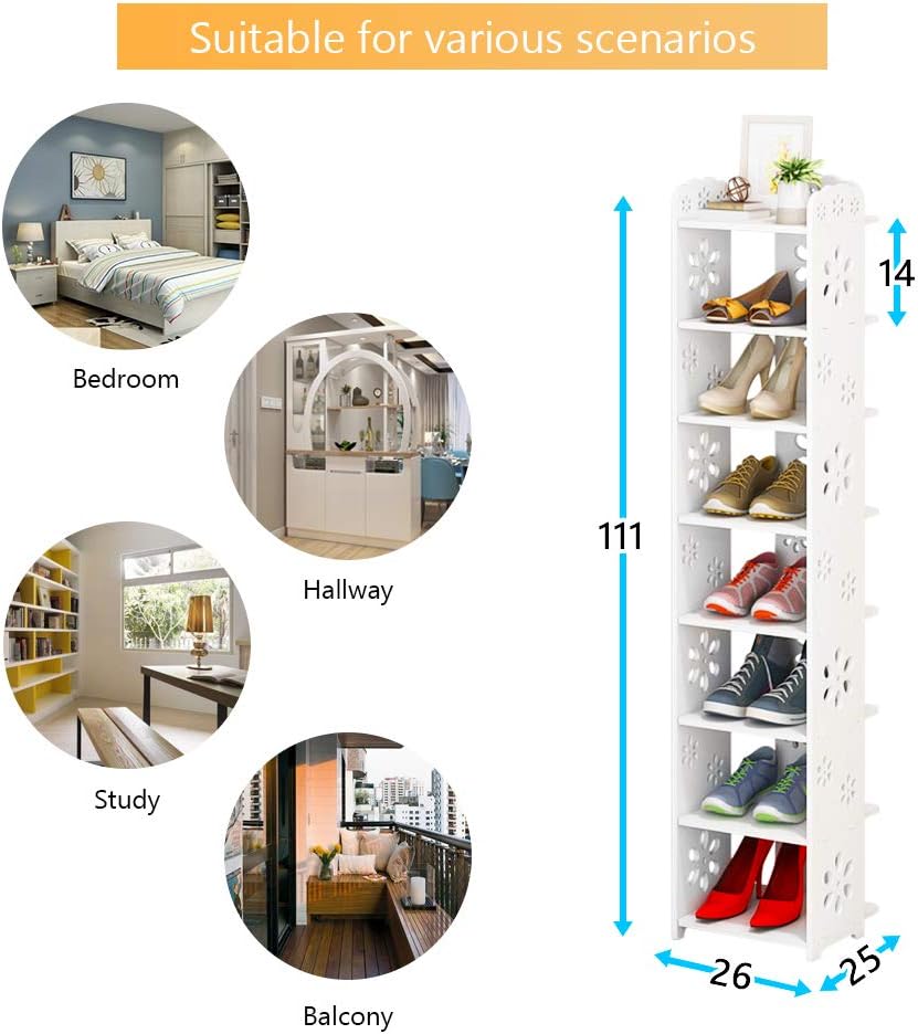 Dripex Shoe Rack Shoe Cabinet Storage Rack Bookshelf Shoe Organizer Free Standing Display Rack in Home Corridor Hallway and Corner