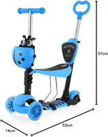 Dripex 5-in-1 Kids Scooter Toddler Scooter with Flashing Led Light Up