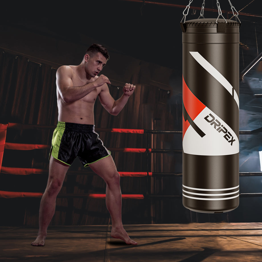 Dripex Punch Bag, 4FT Heavy Boxing Bag Set with Gloves, Hanging Punching Bag with 360° Swivel Hanging Chains - Punch Bags Equipment for Adults&Kids MMA Kickboxing Muay Thai Karate, Home Gym Training