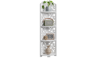 Dripex White Corner Shelf, Free Standing Shelf, Floor Storage Unit for Bathroom, Living Room or Bedroom