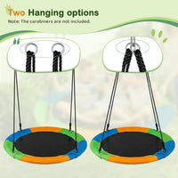 Dripex 120cm Round Nest Swing Children's Tree Swing Seat Round Basket for Outdoor Backyard Garden, Oxford, Multicolor, 300 kg Capacity