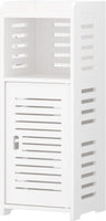 Dripex 4 Tier Bathroom Floor Cabinet, 30W x 30D x 80H cm, White Storage Cabinet with Door, Narrow Free Standing Cupboards Adjustable Shelves for Bathroom or Bedroom