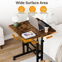 Dripex Standing Desk, Height Adjustable Rolling Desk with Tilting Table Top, Sit-Stand Workstation with Wheels, 60 x 60 cm, laptop Table, Workstation for Home and Office