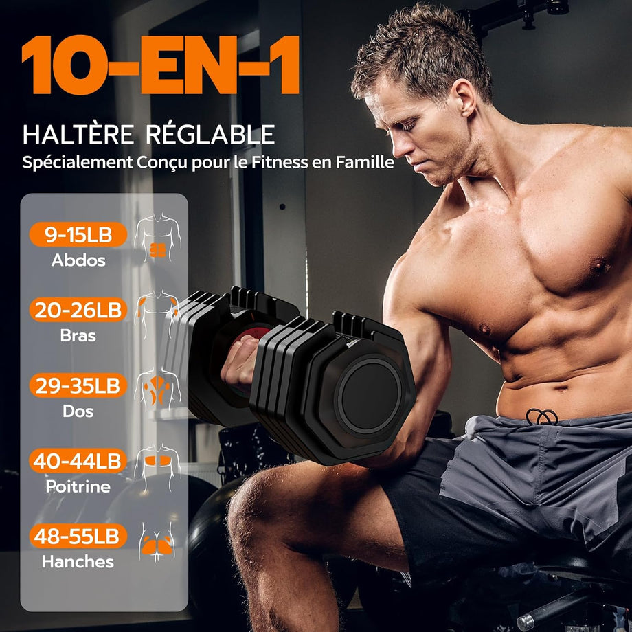 Dripex Adjustable Dumbbells 55lbs Dumbbell Weights Pair for Men | Quick-Adjust Non-Slip Handle, Fast Weight Set for Saving Place, Home Gym Fitness Training, Safety Locking Mechanism