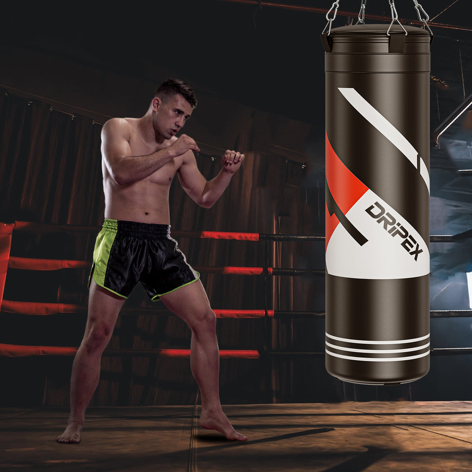 Dripex Punch Bag, 4FT Heavy Boxing Bag Set with Gloves, Hanging Punching Bag with 360° Swivel Hanging Chains - Punch Bags Equipment for Adults&Kids MMA Kickboxing Muay Thai Karate, Home Gym Training
