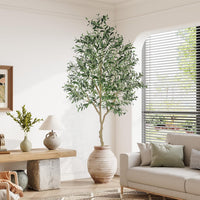 YOLEO 4FT/5FT/6FT/7FT Artificial Olive Tree Faux Silk Olive Plant for Home Office Decor Indoor Lifelike Fake Tree
