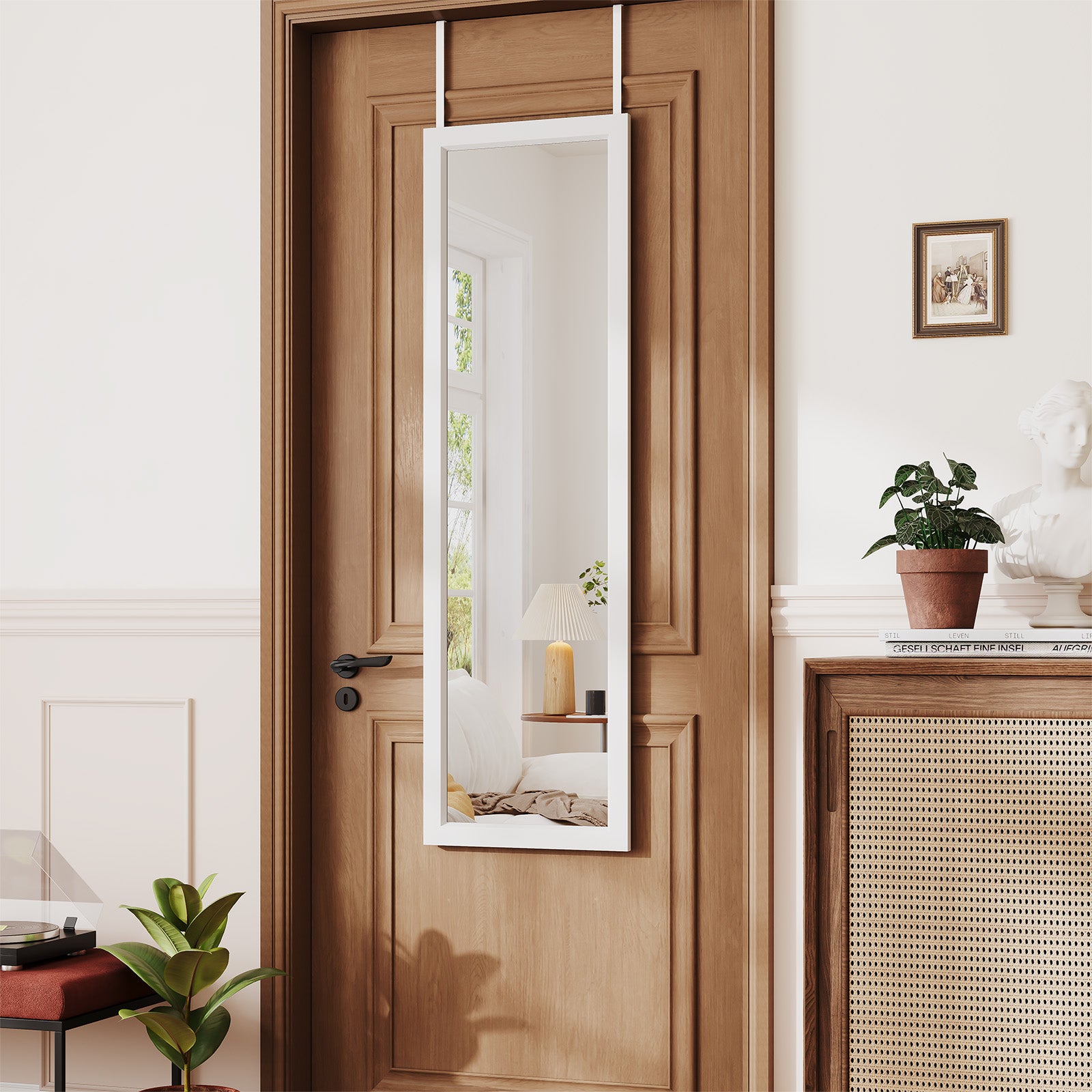 Over Door Mirror Full Length 110 x 33cm 110 x 45cm Wall Mounted Mirror Door Hung Mirror Bathroom Bedroom Wardrobe Toughened Glass