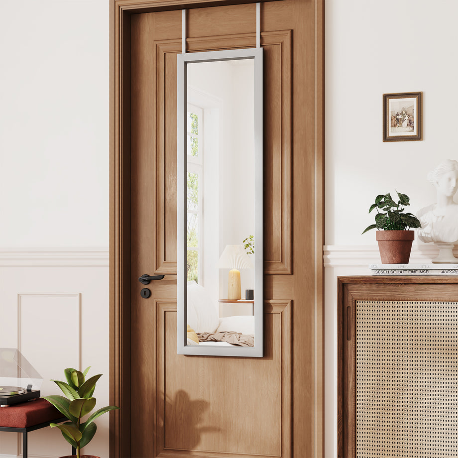 Dripex Over Door Mirror Full Length, 110 x 33cm/110 x 45cm Wall Mounted Mirror Door Hung Mirror for Bathroom/Bedroom/Wardrobe - Toughened Glass