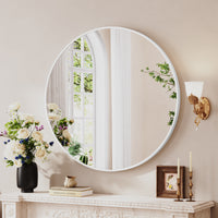 Dripex Round Mirror, 40 to 90cm Circle Hanging Wall Mirror - Home Decorative Wall Mounted Vanity Mirror for Bathroom, Dressing Room & Living Room