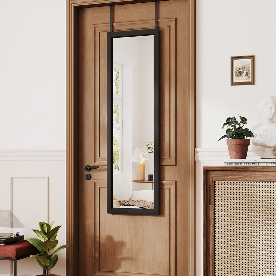 Dripex Over Door Mirror Full Length, 110 x 33cm/110 x 45cm Wall Mounted Mirror Door Hung Mirror for Bathroom/Bedroom/Wardrobe - Toughened Glass