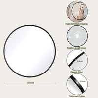 Dripex Round Mirror, 40 to 90cm Circle Hanging Wall Mirror - Home Decorative Wall Mounted Vanity Mirror for Bathroom, Dressing Room & Living Room