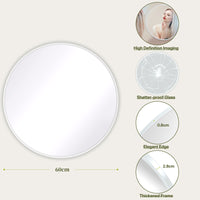 Dripex Round Mirror, 40 to 90cm Circle Hanging Wall Mirror - Home Decorative Wall Mounted Vanity Mirror for Bathroom, Dressing Room & Living Room