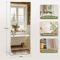 Dripex Frameless Bathroom Mirror, Wall Mounted Bathroom Mirror with Bevelled Edge & Pre-Drilled Holes for Dressing Room Bedroom Living Room