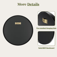 Dripex Round Mirror, 40 to 90cm Circle Hanging Wall Mirror - Home Decorative Wall Mounted Vanity Mirror for Bathroom, Dressing Room & Living Room