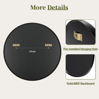 Dripex Round Mirror, 40 to 90cm Circle Hanging Wall Mirror - Home Decorative Wall Mounted Vanity Mirror for Bathroom, Dressing Room & Living Room