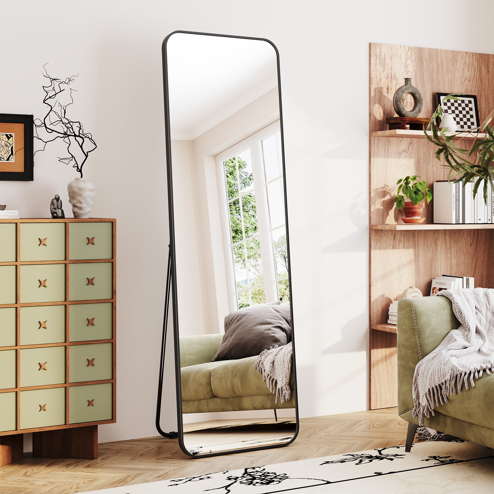 Arch Rectangular Mirror Full Length 160 x 50cm 150 x 40cm Full Body Floor Mirror Stand Standing Leaning Hanging Living Room Bedroom