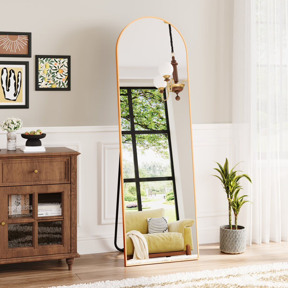 Dripex Arch/Rectangular Mirror Full Length, 160 x 50cm/150 x 40cm Full Body Floor Mirror with Stand, Standing/Leaning/Hanging for Living Room Bedroom