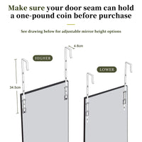 Dripex Over Door Mirror Full Length, 110 x 33cm/110 x 45cm Wall Mounted Mirror Door Hung Mirror for Bathroom/Bedroom/Wardrobe - Toughened Glass